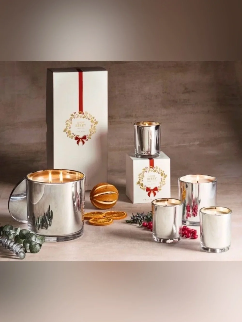 Pottery Barn Snow Berry Collection Candle ~ 7 oz. (New in Box)